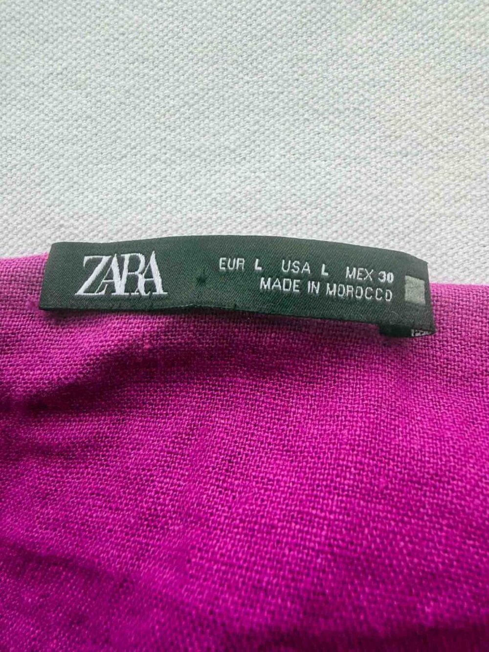 ZARA Linen Blend Ruffle Maxi Dress L Fuchsia Pink Front Slit Adjustable Straps - Picture 4 of 16
